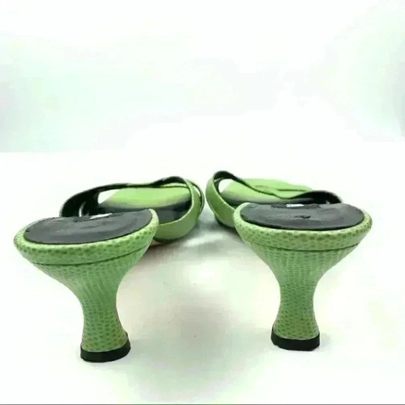 Vaneli heels 8.5 S green leather snakeskin print - Picture 4 of 11